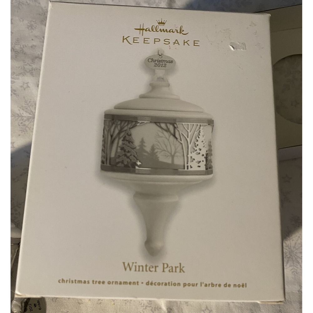 Hallmark Keepsake Ornament 2012 Winter Park Porcelain Winter Scene White